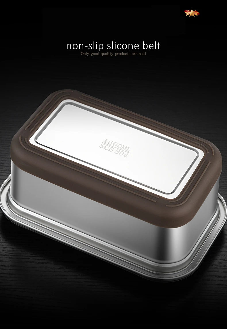 LFGB Certification 304 Stainless Steel Bento Box Well Sealed Crisper Air Exhaust Slight Vaccum Lunch Box for Office and School