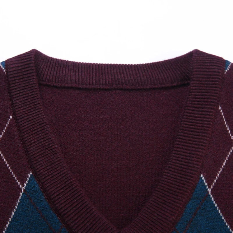 Unisex Autumn and Winter Warm Vest, Stylish Slim-Fit V-neck Sweater Stretch Suitable For Students S-3XL