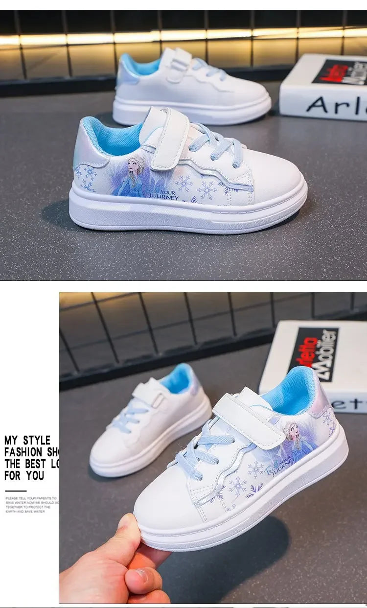 Disney Kids Girls Shoes fashion Children Sneakers Girls Elsa Frozen Princess Casual Sport Shoes Student Shoes Teen Shoes