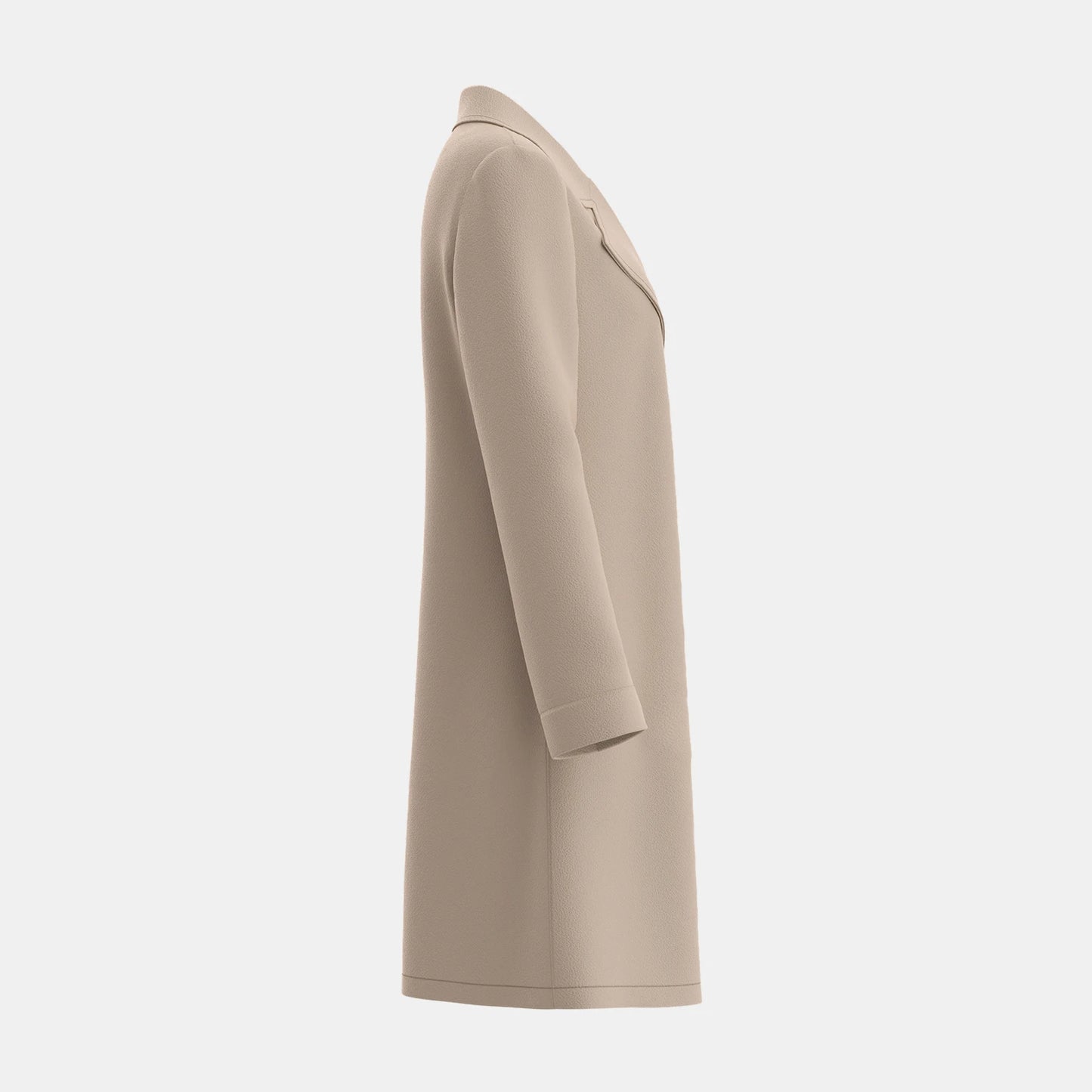 Women's Single Breasted Maxi Coat French Apricot Lapel Long Sleeve Loose Fit Casual Autumn Winter Overcoats