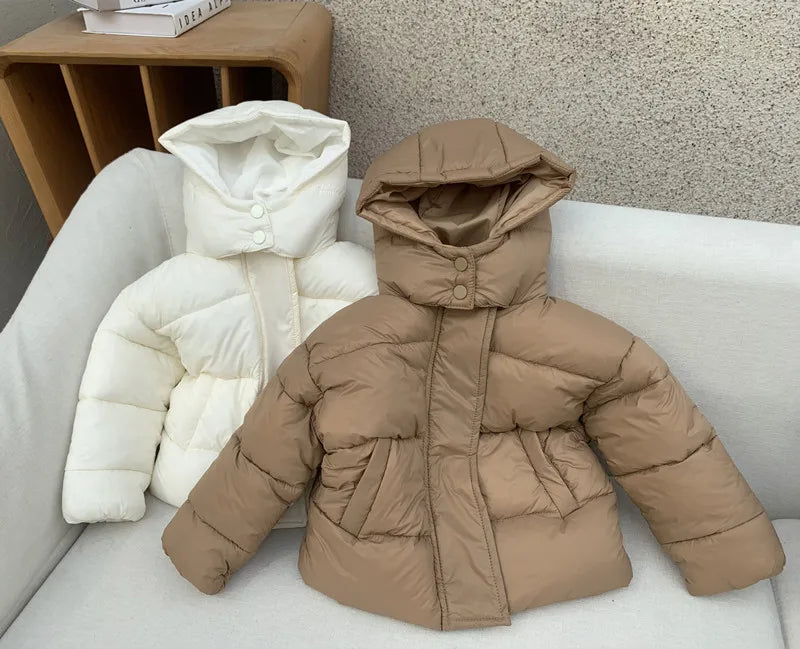 Winter Kids Parkas Korean Style Girls Boys Fur Coat Hoodie Boys Thicken Outerwear 7T Unisex