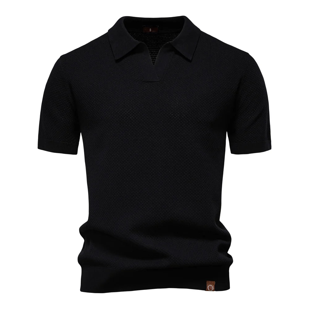 Men's Summer Breathable Polo Shirt Short Sleeve Solid Colour Casual Polo Shirts for Men Lightweight Stretch Polo ﻿