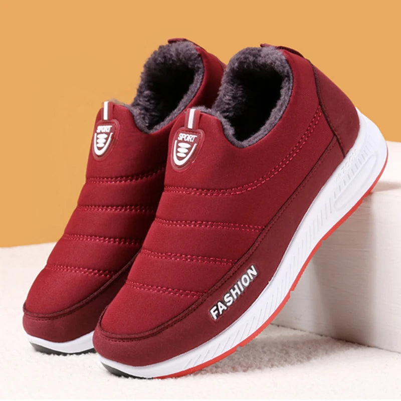 Snow Boots Woman 2025 Trend Woman Shoes Slip On Women Shoes Fur Platform Ankle Boots Flat Winter Boots Women Botas Mujer