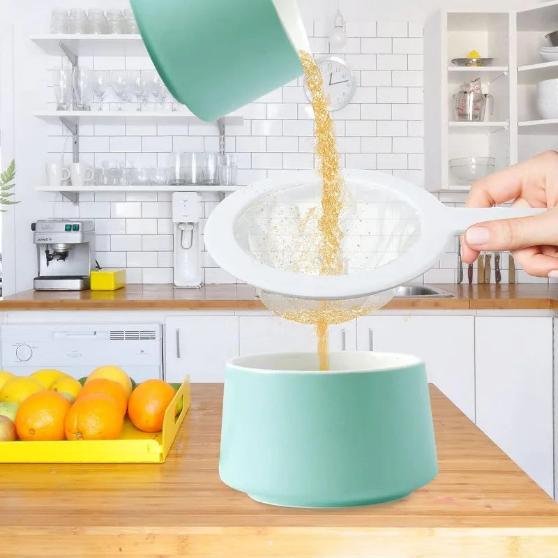 Kitchen Juice Sifter Reusable Nylon Fine Colander Mesh Sieve Strainer with Handle for Tea Soymilk Coffee Home Food Filter Tools