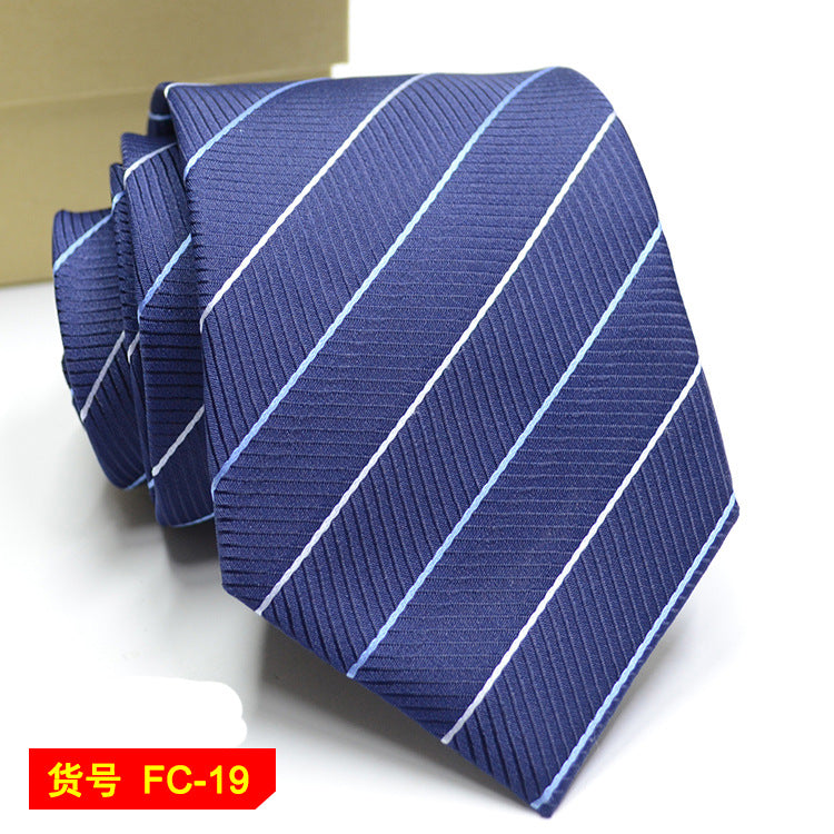 Men's Solid Color Stripe Floral Jacquard Necktie 7-8cm Width Fashionable Daily Wear Cravat for Wedding Party Gift