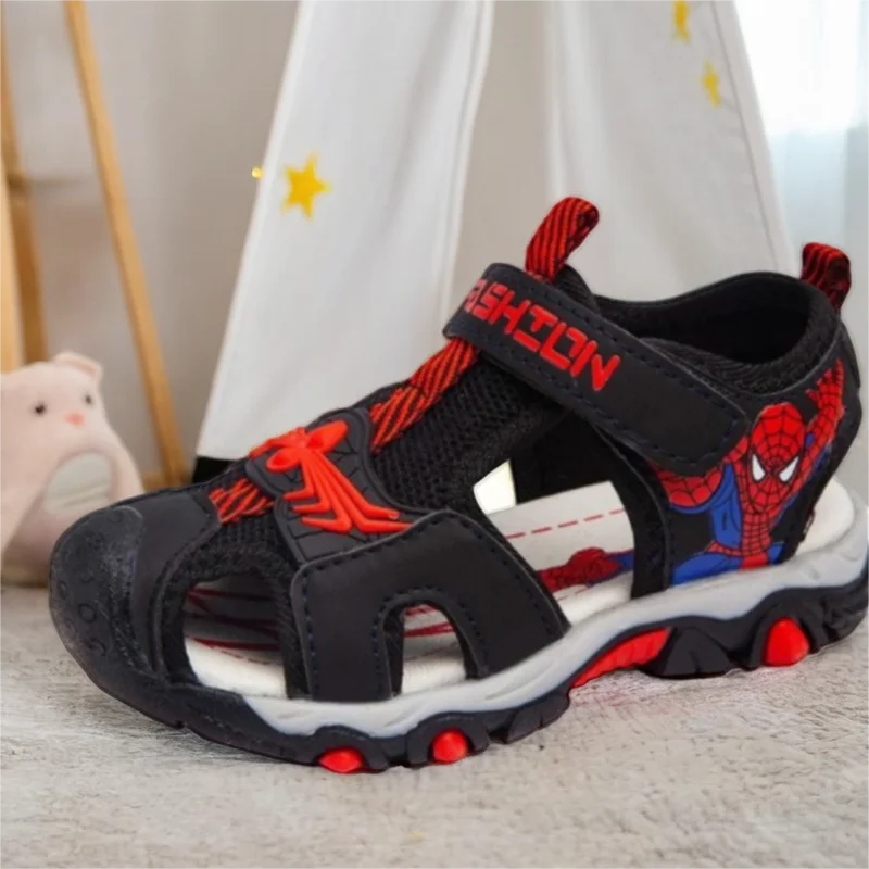 Boys Sandals Summer Kids Beach Shoes Children Shoes Cartoon Spiderman Boys Shoes Baby Sandals Soft Toddler Kids Sandals