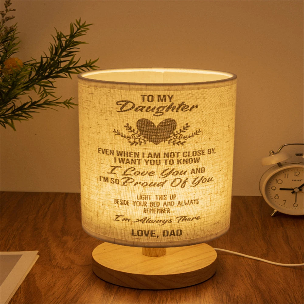 LED European Cloth Cover Table Lamp Solid Wood Base USB Plug Simple Nordic Bedroom Desktop Eye Protection Bedside Table Lamp