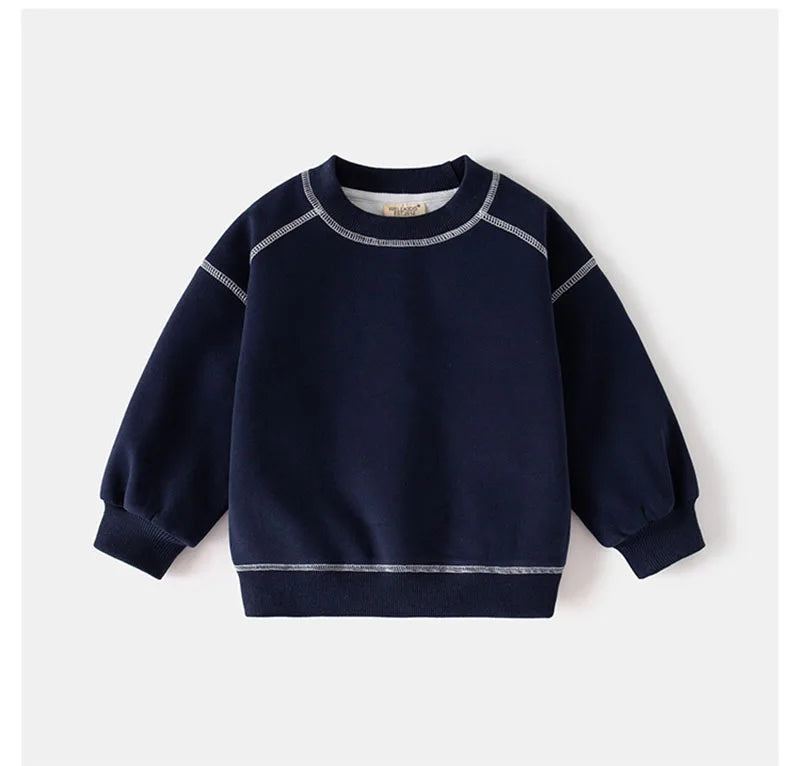 Nieuwe lente kinderhoodie meisjes schattige contrasterende kleur pullover dunne stijl kinderen losse jongens sweatshirt 2-6T unisex