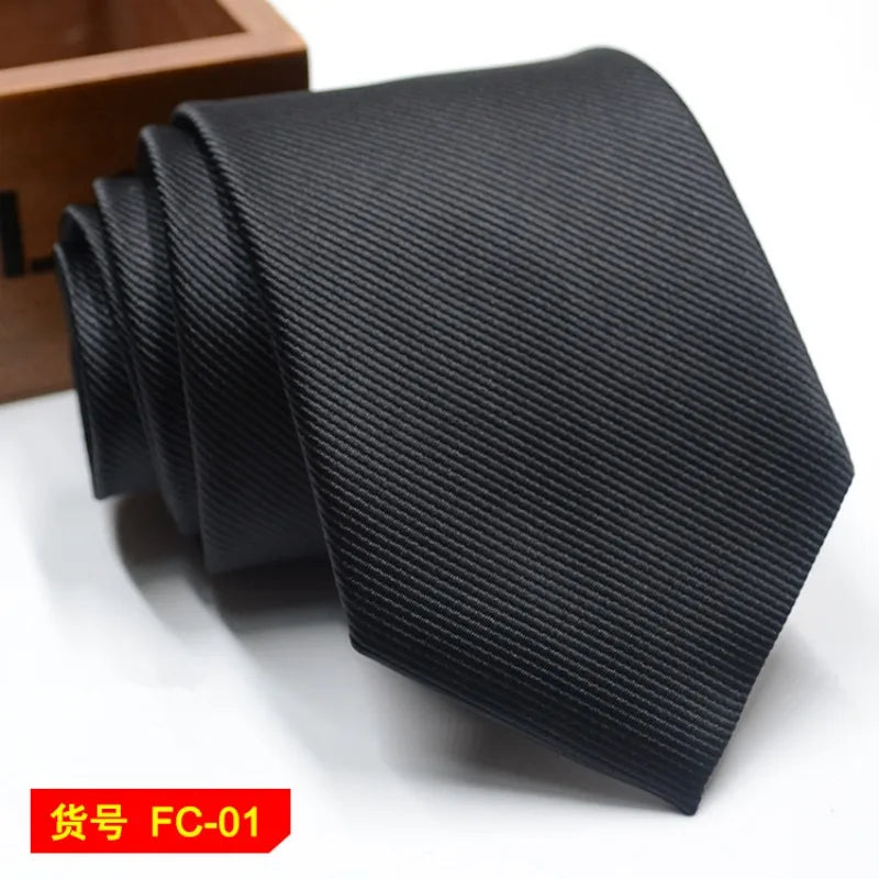 Men's Solid Color Stripe Floral Jacquard Necktie 7-8cm Width Fashionable Daily Wear Cravat for Wedding Party Gift