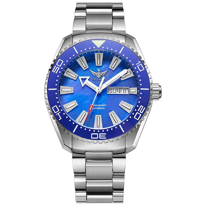 Yelang V5.2 Mechanical Watch 44M Rotatable Ceramic Bezel Sapphire Lens SW220 300m Super Waterproof Men's Diving Watch Reloj