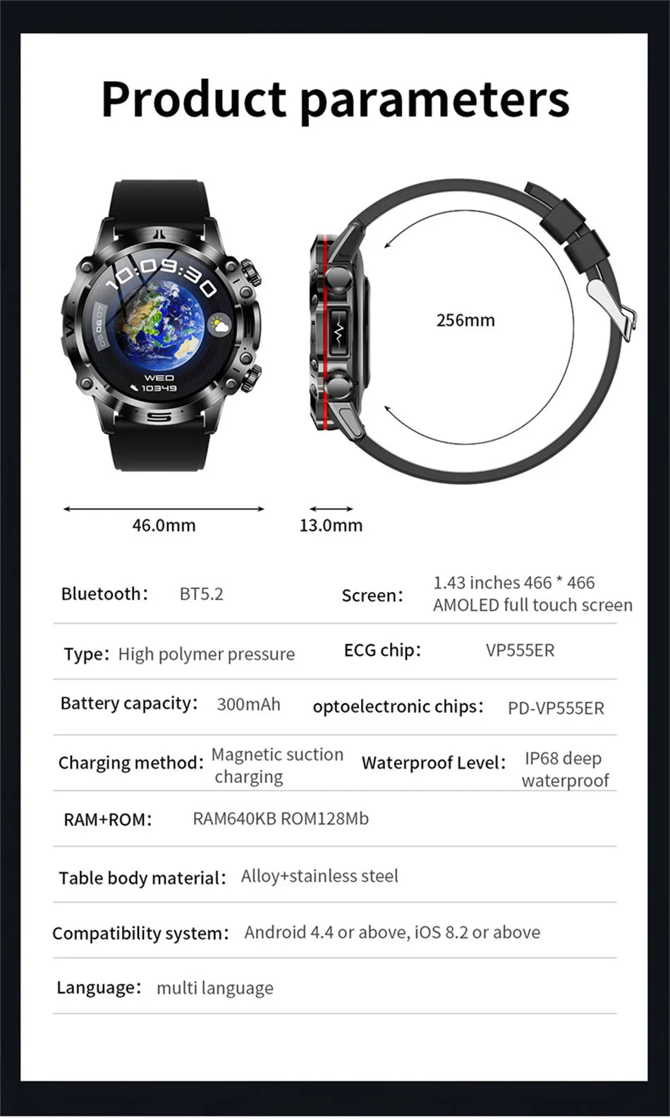 2025 Nieuwe Smart Watch Monitoring Bloeddruk Urinezuur ECG + PPG Fitness Tracker Klok Bluetooth Call Health Smartwatch Voor Mannen