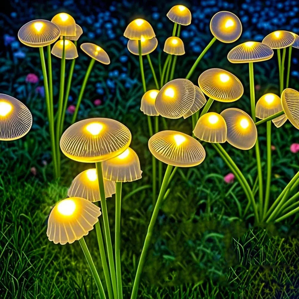 Solar 6LEDS Jellyfish Lights Mushroom Lights Solar Ground Plug Atmosphere Lights Garden Decoration Lights Lawn Lights