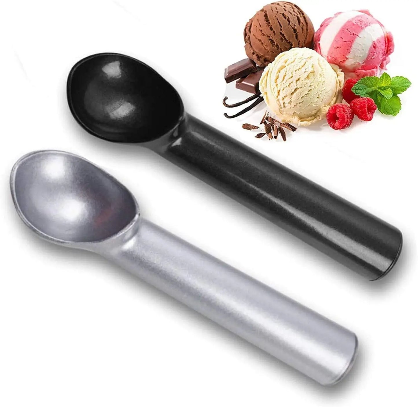 Ice Cream Scoop,7 inches Nonstick Anti-Freeze Ice Cream Scooper One Piece Aluminum Design Dishwasher Safe Cookie Spoon