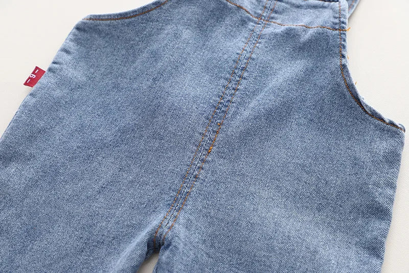 New Spring Kids Clothes Set Girls Cute Flower Blouse + Denim Overalls Children 2PCS Outwear 12-36m 4-6Y Girls