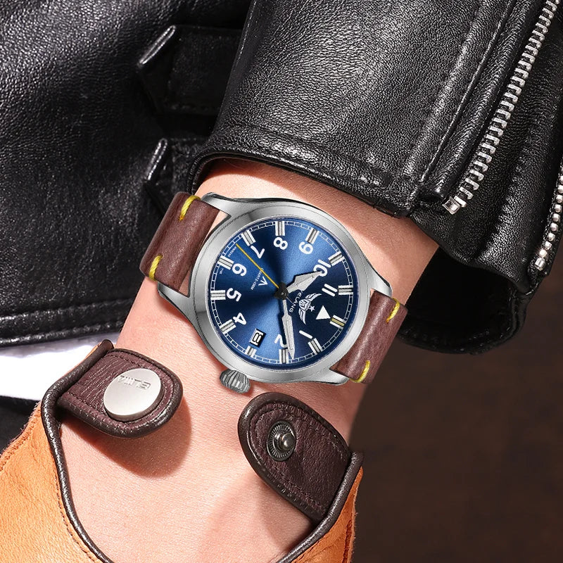 Yelang V1021 Men Quartz Watch 42mm Swiss Ronda Movement Luminous T100 100m Waterproof Men's Diving Watch 316L Stainless Sapphire