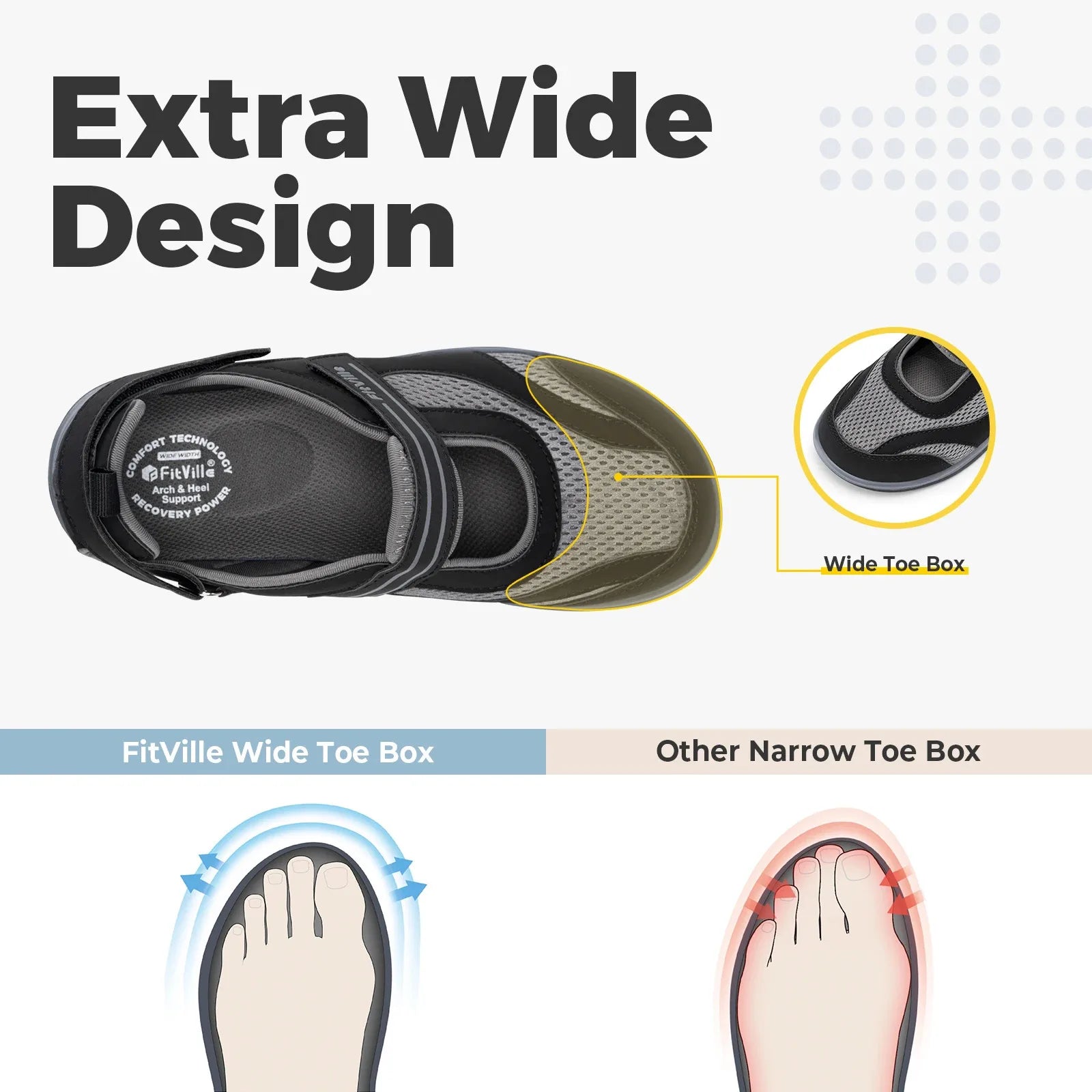 Women's Mary Jane Casual Shoes Sandals Widened Toe For Swollen Feet Lightweight Breathable Outdoor Elderly Shoe Sandals