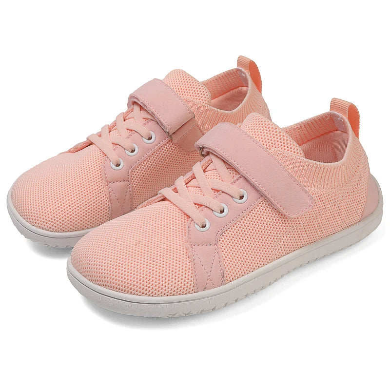 Wide Toe Barefoot Sneakers for Boys & Girls - Lightweight Non-Slip Kids Walking Skate Shoes Comfortable Breathable Soft Material
