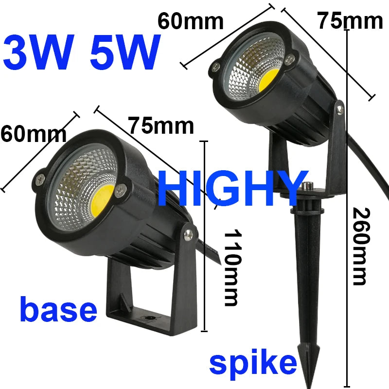 Hot Sell Outdoor Lighting Garden Spotlight Stand Led Lawn Spotlight 3W 5W Outdoor Light IP65 Waterproof Garden Lamp AC110V220V