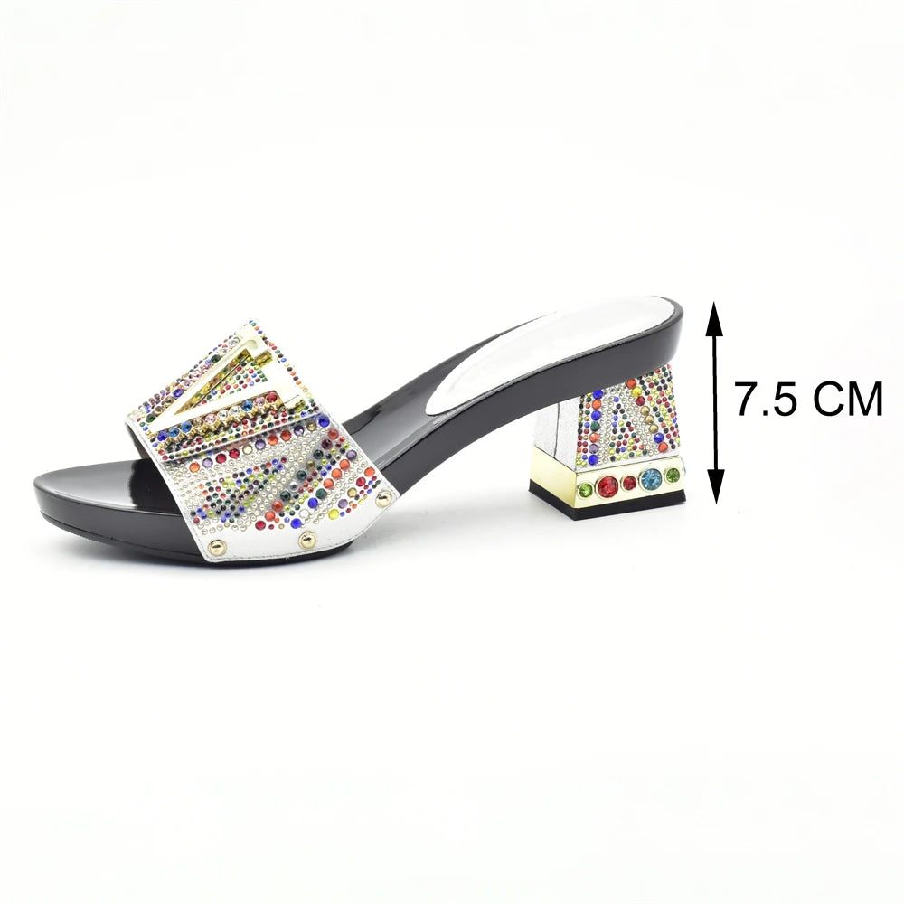 Luxury Shoe and Bag Set for Party in Women Wedding Shoes Woman Bride Rhinestone Design Elegant Shoes for Lady Peep Toe Pumps