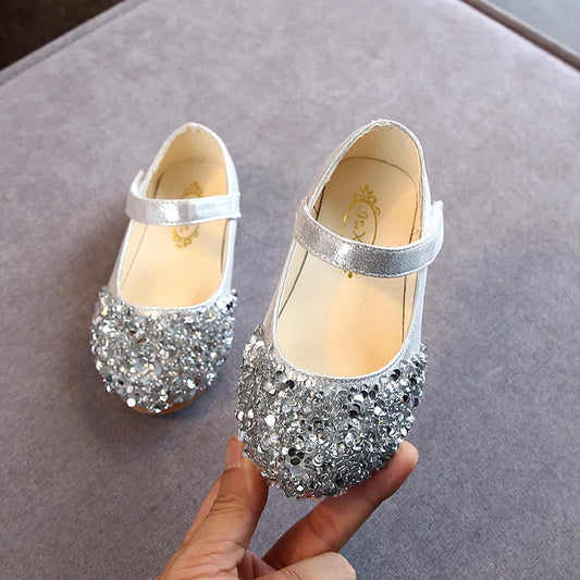 Spring New Children Shoes Girls Princess Shoes Glitter Children Baby Dance Shoes Casual Toddler Girl Sandals Crystal Shoes Party