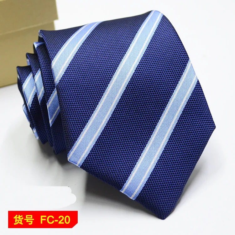 Men's Solid Color Stripe Floral Jacquard Necktie 7-8cm Width Fashionable Daily Wear Cravat for Wedding Party Gift