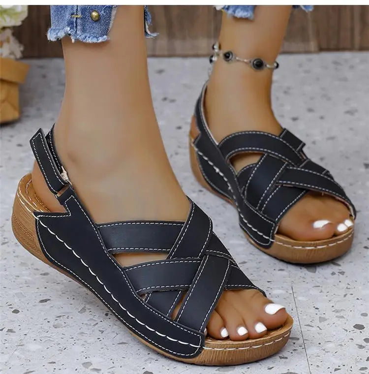 Woman Shoes Sandals Summer Party Walking Shoes Non-Slip Sandals Woman Wedge Shoes Woman Breathable Footwear Sandal Women Female