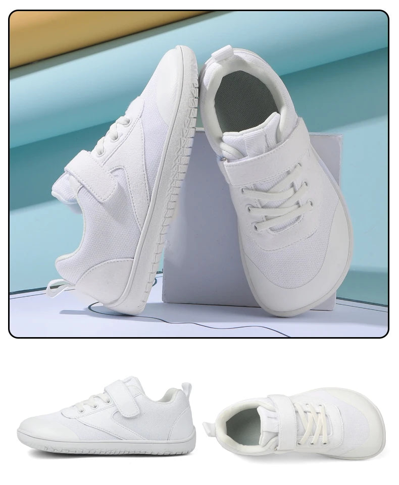 Boys Girls Wide Toe Barefoot Sneakers Minimalist Lightweight Non Slip Kids Walking Skate Shoes Comfortable Breathable Soft