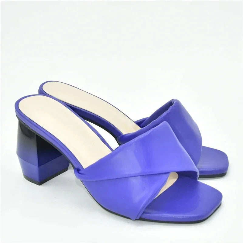 Nigerian Women Rhinestone Wedding Shoes Party Pumps Italian Elegant Luxury Shoes and Sandal for Ladies