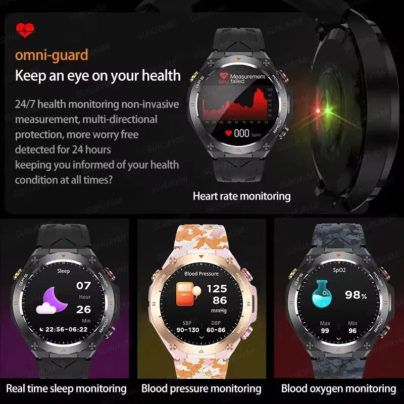 GPS Smart Watch Men Women Call Outdoor Sports Fitness Tracking Waterproof Watch Compass Heartrate Health Monitor Smartwatches
