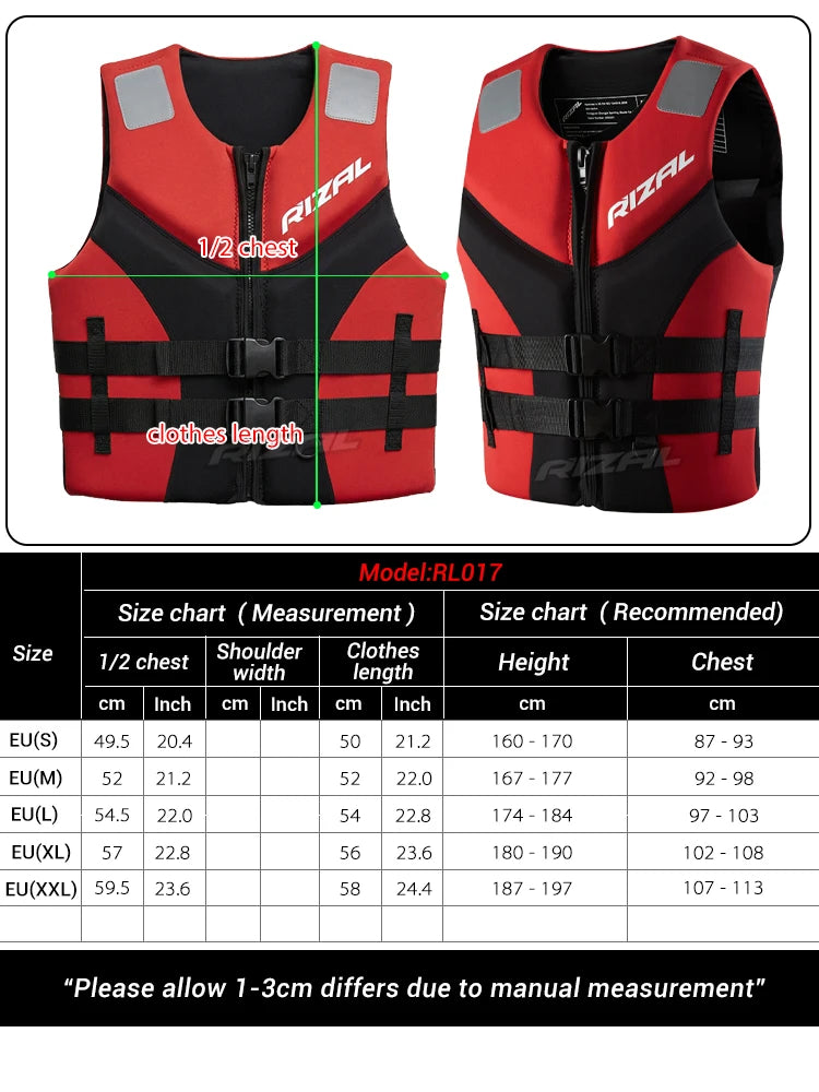 Adult Life Jacket Vest – Buoyancy Safety Vest for Kayaking, Surfing, Wakeboarding, Boating & Water Sports