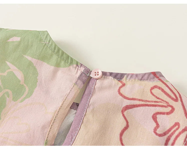 New Summer Girls Printing Dress Kids Cute Sleeveless Multi-Colour Dress Children Loose Thin Clothes 1-7T Girls