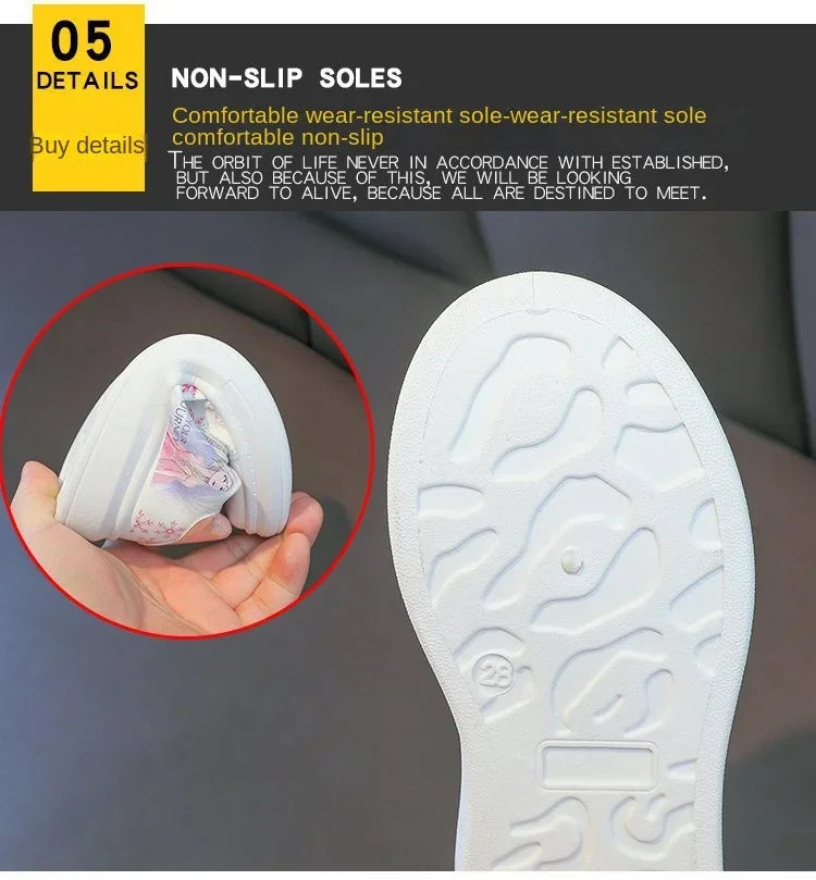 Disney Kids Girls Shoes fashion Children Sneakers Girls Elsa Frozen Princess Casual Sport Shoes Student Shoes Teen Shoes