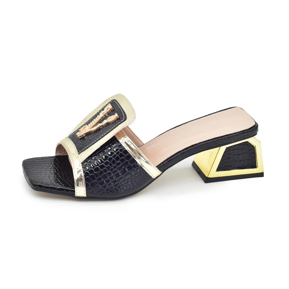 Nigerian Women Open Toe Party Pumps Designer Luxury Shoes and Sandals With High Heels for Wedding
