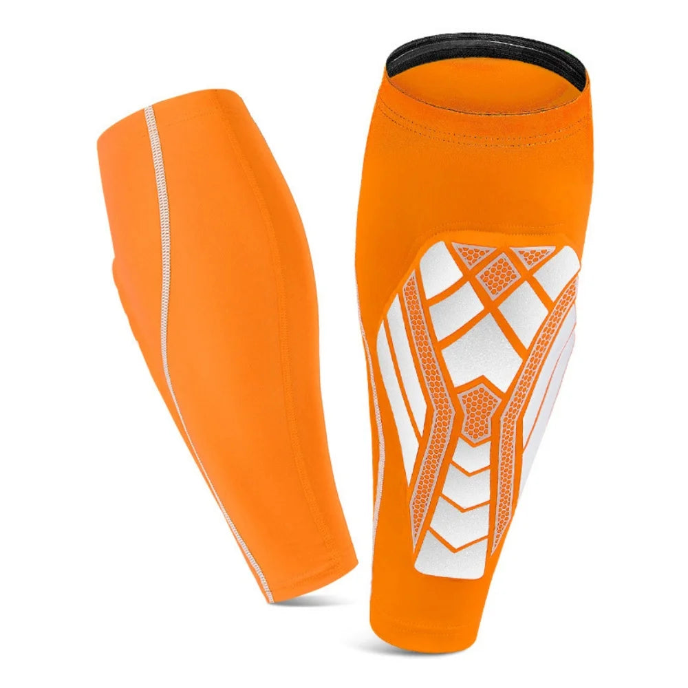 1Pair Unisex Calf Compression Sleeves with EVA Pad, Leg Support For Shin Splints - Shin Guards For Football And Track Sports