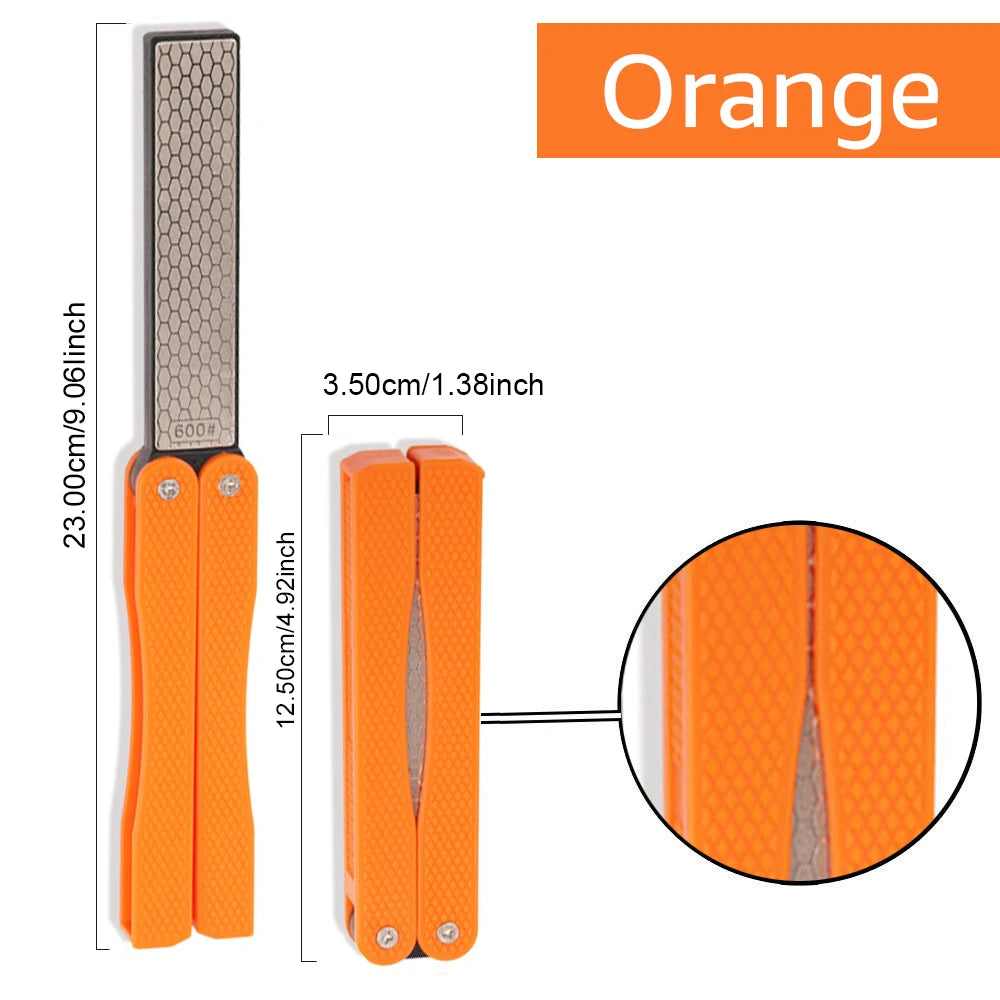 Diamond Knife Sharpener 400/600 Grit Double-Side Sharpening Stone for Knife Axe Drill Pocket Folding Knife Garden Tool Sharpener