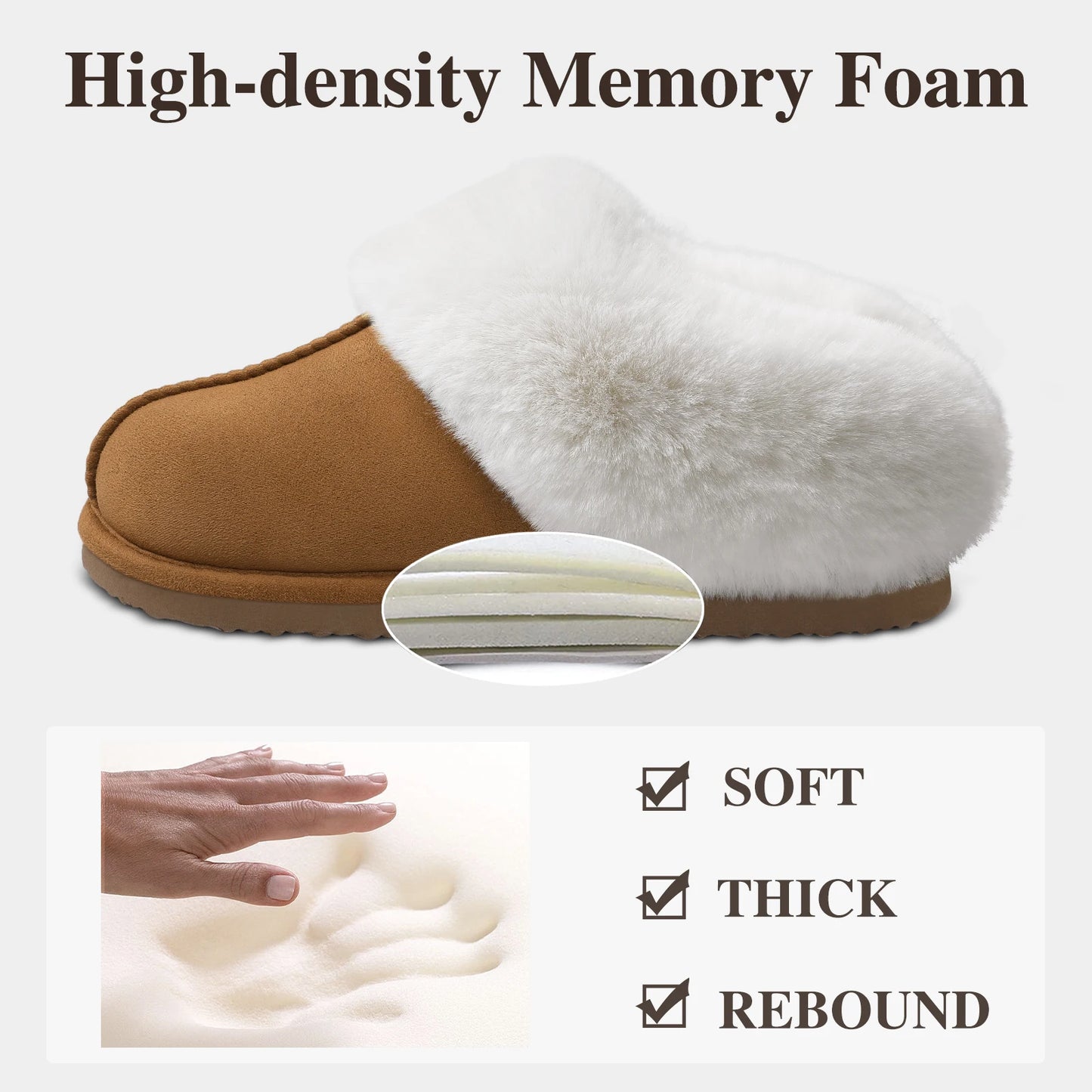 Women's Winter Warm Fluffy Faux Fur Suede Shoes For Indoor and Outdoor Use Fuzzy Slides Fur Slippers For Ladies