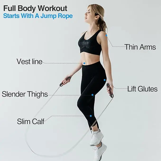 2.8/3m Jump Rope For Aerobic Sports - Jump CrossFit Portable Fitness Equipment With Fast Steel Wire For Women & Men Weight Loss