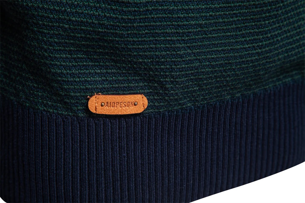 Men's Striped Sweater Solid Colour Knitted Pullover Warm Luxury Cotton Autumn Winter Casual Turtleneck Men's Sweaters