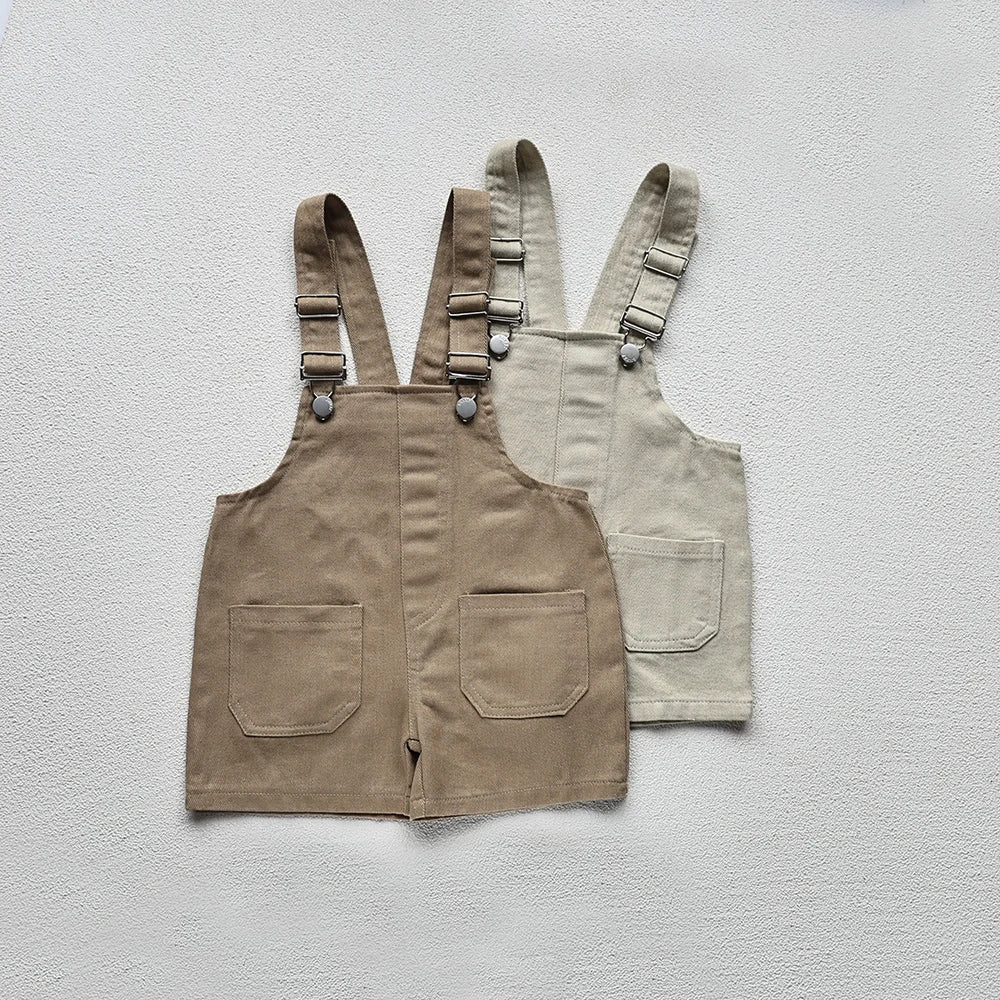Herfst Nieuwe Effen Kinder Overall Denim Meisjes Jumpsuits Slip Jongens Jarretelbroek Outfits 1-5 Jaar Unisex