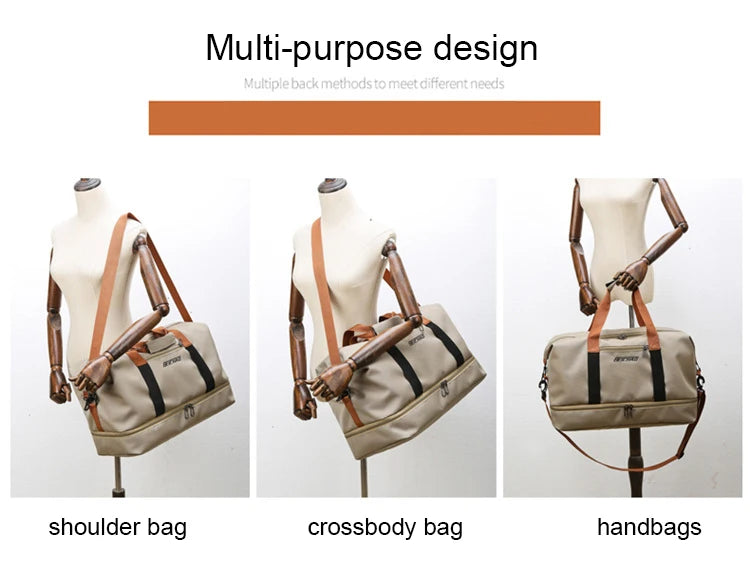 Travel And Portable Fitness Sports Bag With Shoulder Crossbody Feature - Chest & Handbag Duffle Carry On Weekender Bag