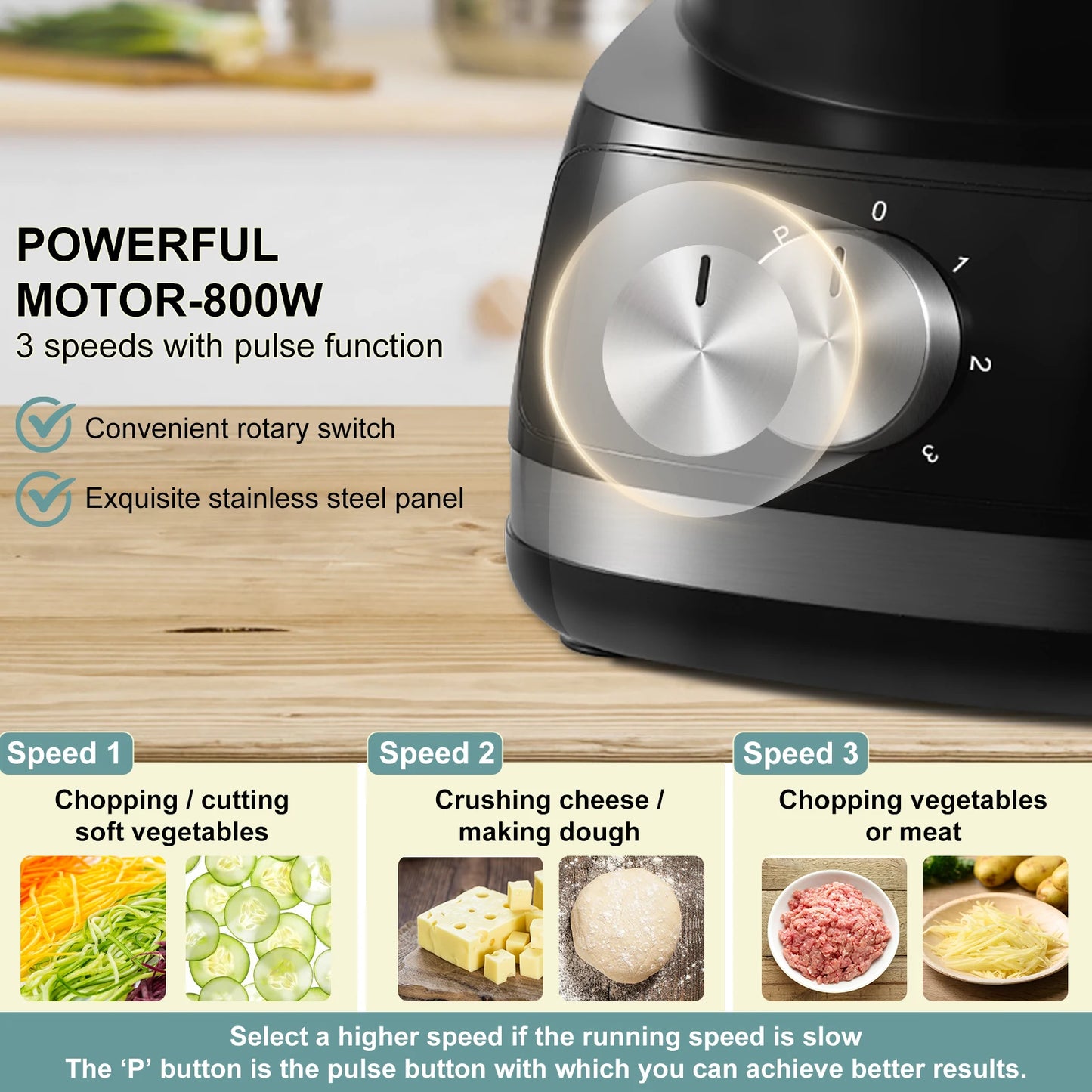 8 in 1 2L Capaciteit 800W met Kan Thuis Keukenmachine Hakmolen Mixer Elektrische Blender Sapcentrifuge