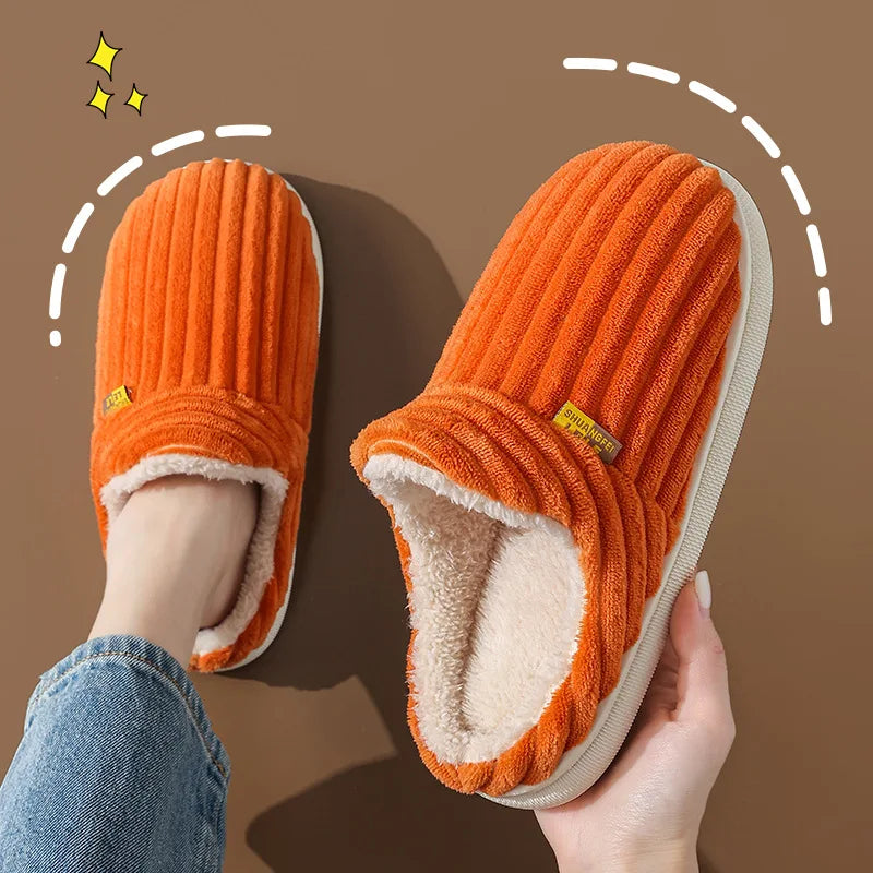 Unisex Warm Plush Fur Winter Slippers Indoor and Outdoor Fluffy Warm Fuzzy House Shoes With Fuzzy Soft Furry For Men & Women