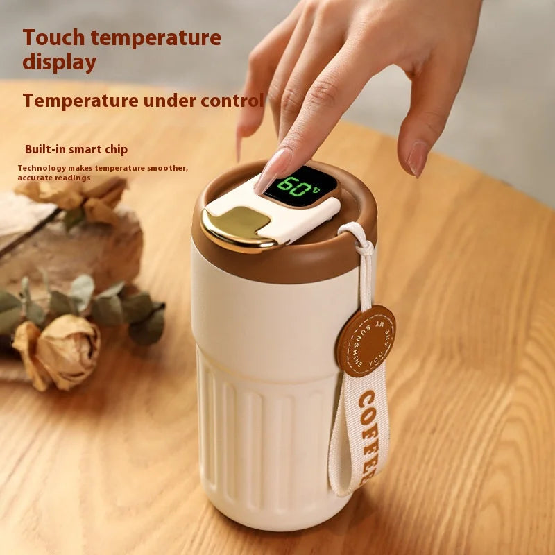 316 SS Smart Vacuum Insulated Thermos Flask - 24/12Hr Hot/Cold Retention, Leakproof, Minimalist Design, Travel Coffee Mug for
