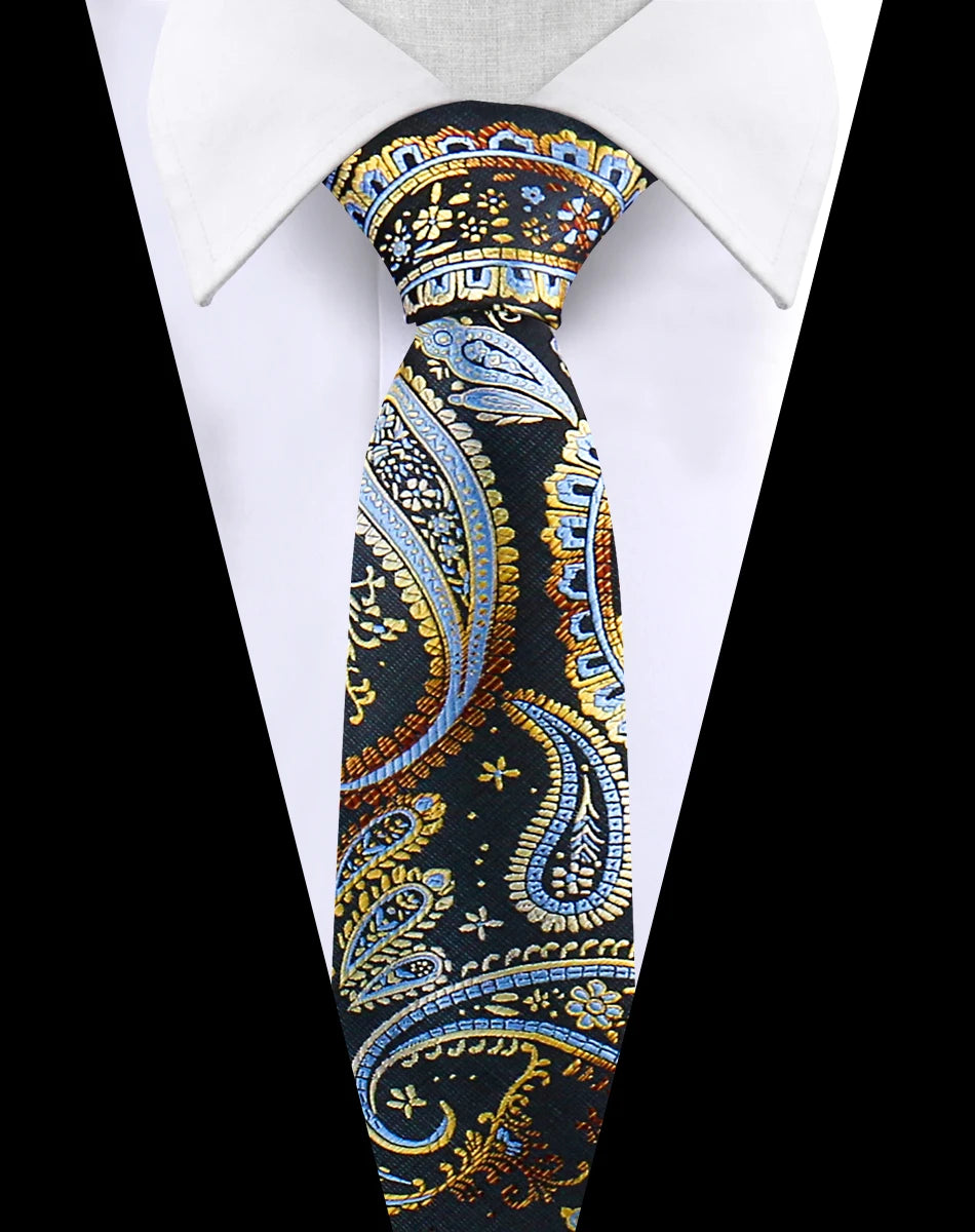 Men's Luxury Paisley Necktie Floral Wedding Style Business Tie Polyester 146x7.5cm Gift for Adult Male Occasions