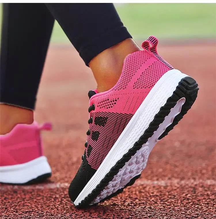 2025 New Fashion Women's Sneaker Flat Woman Shoes Mesh Fabric Casual Sneaker Woman Lace Up Tenis Feminino Sneakers For Women