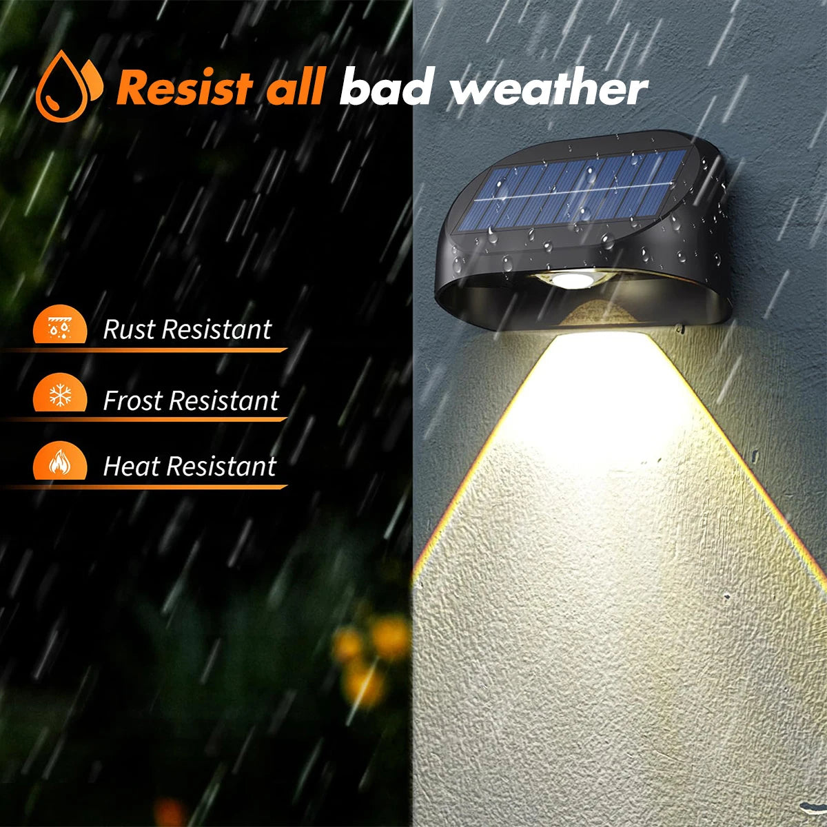 Solar Fence Lights Outdoor Waterproof Solar Deck Lights with Warm White RGB LED Spot Lens Decorative Solar Powered Wall Lights