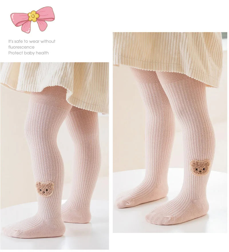 New Autumn Kids Pantyhose Children Cartoon Bear Leggings Girls Outwear Render Pants Girls