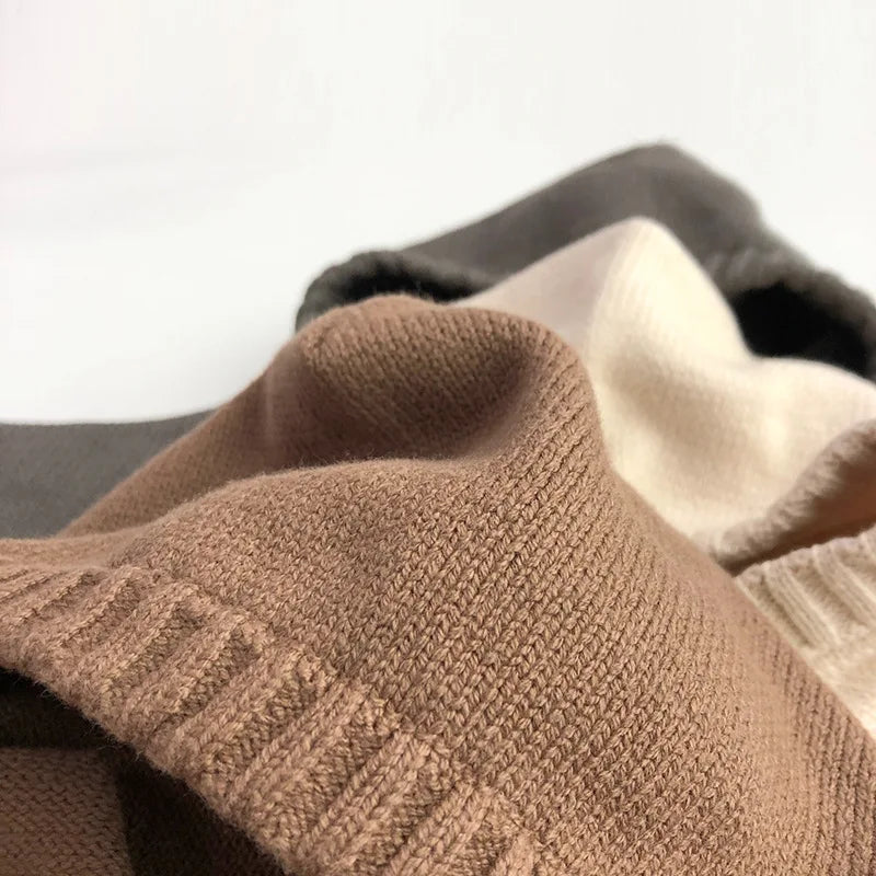 Front Pocket Fine Knit Children Boys Girl Sweaters Hoodie Knit Pullover Loose Style Girl Hooded Toddler Knitwear Coat 1-6Y Unisex