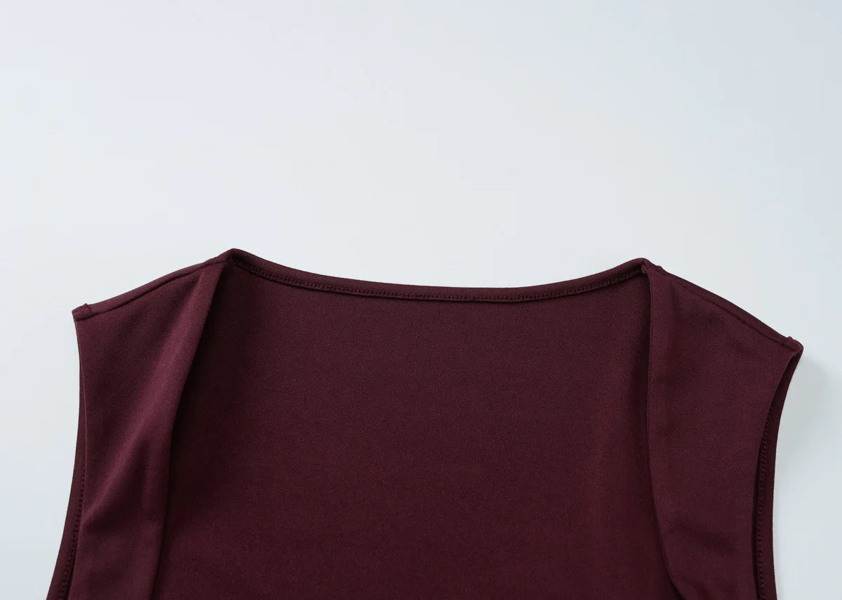 Square Neck Elegant Maxi Dress Club Party Outfits Solid Sexy Sleeveless Birthday Evening Bodycon Dresses Gown