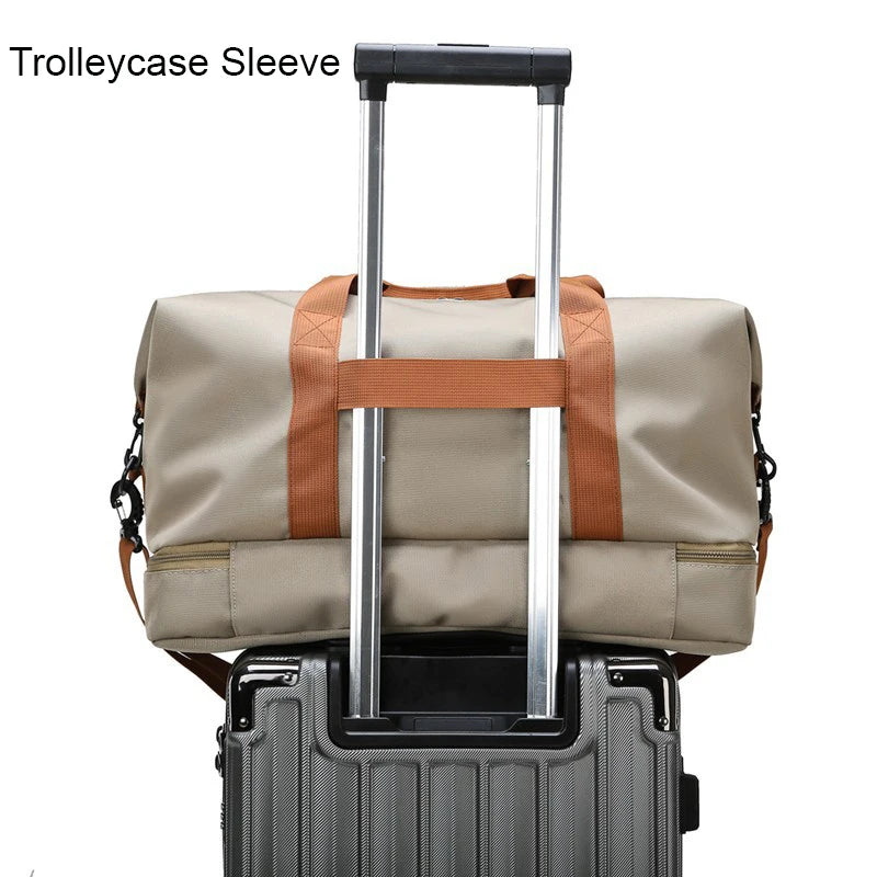 Travel And Portable Fitness Sports Bag With Shoulder Crossbody Feature - Chest & Handbag Duffle Carry On Weekender Bag